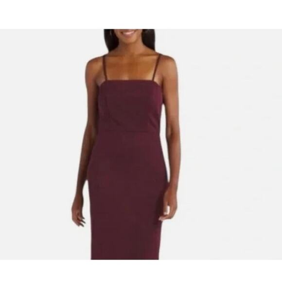 Unique Vintage X Nine Britton Burgundy Sheath Dress with Scallop Detail Sz L 365 - Picture 3 of 5